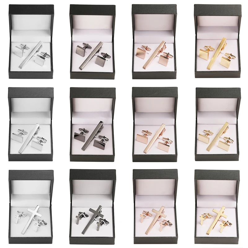 Classic men's French shirts cufflinks tie clip drawing laser metal cuff button clips wedding suits accessories jewelry box gift Classic men's French shirts cufflinks tie clip drawing laser metal cuff button clips wedding suits accessories jewelry box gift