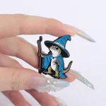 Lizard Wizard Enamel Pins Punk Gothic Blue Animal Metal Brooches Decorate Backpack Clothes Lapel Badge Funny Jewelry Gifts 3