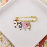 Kids Creative Cat Enamel Pins Cute Cat Breast Pins Black and White Orange Grey Pink Cat Breast Pins Lapel Badge Animal Jewelry 3