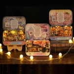 DIY Wood DollHouses Handmade Funny Box Theatre Miniature Box Cute Doll Houses Assemble Kits Gift Wooden Toys For Girls 2