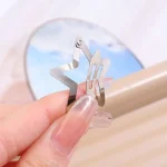 Silver Star Hair Clips Set for Girls -  Metal Snap Barrettes with Shiny Jewel Hair Grips Fashionable Hair Accessories 2