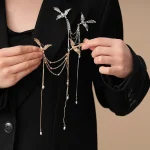 Fire Phoenix Phoenix Brooch Pins Delicate Long Fringe Brooches for Women Men Animal Bird Corsage Clothes Bags Party Accessories 5