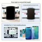 360 Degree Rotation Car Phone Holder Universal Dashboard Clip Mount Portable Adjustable GPS Navigation Bracket Horizontal Vertic 5