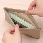 Self-Closing Artificial Leather Long Wallet Passport Driver's License ID Holder Headphone Data Cable Storage Cash Pouch