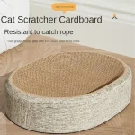 2in1 Oval Sisal Cat Scratcher Bed Wear-resistant Cat Nest Furniture Protection Grinding Claw Toy 3