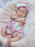 33cm Can Open Mouth Full Body Solid Silicone LouLou Reborn Girl and Boy Doll Soft Touch Handmade  Reborn Corpo De Silicone 4