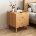 Modern Minimalist New Chinese Style Compact Narrow Bedside Table Nightstand Solid Wood Storage Drawer Bedroom Home Furniture 6