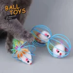 Popular Colorful Mouse in Cage Cat Toy Within Sand Interactive Chase Cat Mouse Toy 6