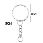 20/100pcs Metal Blank Keyring Keychain Split Rings Keyfob Key Rings Lobster Clasp Key Chain Key Pendant Stainless Steel Rings 6