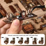 DIY Book Nook Kit Miniature Wooden Dollhouse with Light Bookshelf Insert Decoration Model for Bookshop Memories Christmas Gifts 4