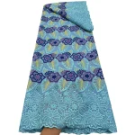 Nigerian Cotton Voile Lace Fabric With Stones 2026 African Swiss Voile Lace Fabric For Sewing Women Wedding Party Dress 4