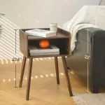 Mid Century Modern Side Table Bedroom with Storage, Small End Bedside Table with Solid Wood Legs for Living Room, Office Small S 6