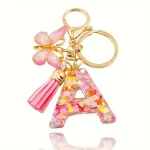 Fashion DIY A-Z Letters keychain Metal Holder Pendent Key Chain Women Car Key Ring Simple Letter Name Key Party Gift Jewelry 2