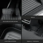 For New Tesla Model Y Launch 2025+ Juniper TPE Floor Mat & Cargo Liner All Weather Trunk Mats Floor Liner Seat Backrest Mats 2