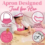 11PCS Kids Cooking Baking Set Chef Set, Includes Apron for Girls, Chef Hat, Mitt & Utensil Gifts for 3-10 Year Old Kids 6