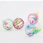 Popular Colorful Mouse in Cage Cat Toy Within Sand Interactive Chase Cat Mouse Toy 2