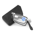 Metal Folding Reading Glasses Portable Ultra Light Anti Blue Light Lens Presbyopia Glasses Men's Rectangular Eyeglasses Eyewears 3