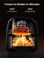 COMFEE' Compact 2.1 Quart Air Fryer with 12 Menu Options, Adjustable Timer & Temperature Control 180-400 degrees F, Dishwasher-S 2