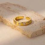 Zircon Geometric Heart Rings For Women Stainless Steel Gold Color Wedding Ring Luxury Aesthetic Jewlery Couple Gift 2025 6