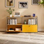 Modern Storage Cabinet Versatile Free-Standing Organizer for Living Room Bedroom and Home Office Bookshelf 5