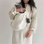 Handmade Pet Dog Puppy Kitten Carrier Outdoor Travel Handbag Canvas Single Shoulder Cat Bag Sling Comfort Tote Bag Breathable 5