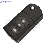 jingyuqin 433MHz Folding Remote key Car Starter ID63-80bit For Mazda 2 3 5 6 Mitsubishi system SKE126-01 SKE126-A1 3/2 Buttons 2