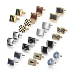 1Pair Square Man Shirt Cufflinks Copper Tie Clips & Cufflinks For Mens Luxury Wedding Guests Gifts Fashion Jewelry Men Cuffs