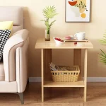 Simple Bedside Table Wooden Double Layers Solid Wood Nightstands Night Table For Table Sofa Side Table Home Furniture 4