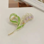 1PCS Bell Orchid Flowers Super Fairy Temperament Hair Accessories, Large Premium Feeling Scratch Clip, Autumn Hundred Shark Clip 5
