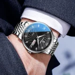 POEDAGAR Luxury Brand Man Watch Waterproof Luminous Date Week Men's Quartz Wristwatch Stainless Steel Fashion Sports Men Watches 6