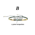 Vlen Natural Stone Turquoises Bracelets for Women 2mm/3mm/ beads 18 K Golden Plated Bracelet Minimalist Pulseras Boho Jewelry 4