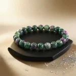 Red and green natural gemstones, aiding in attracting wealth and good fortune, bringing continuous luck couple bracelet 4