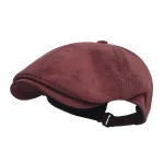 Autumn Winter Faux Leather Cap Newsboy Cap Hat Men Women Casual Beret Solid Cap PU  Leather Flat Caps Vintage 4