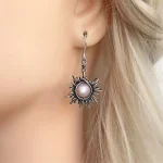 Bohemia Sun and Moon Earrings Silver Color Crystal Drop Earrings Women Female Boho Fashion Jewelry Gift for her 4