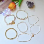 7-Piece Beach Bracelet Set: Ocean Bohemian Style, Shell, Starfish, and Pearl Pendant Bracelet, Suitable for Beach Vacations and 5