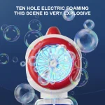 Space Astronauts Fully Automatic Bubble Gun Rocket Bubbles Machine Automatic Blower with Bubble Liquid Toy for Kids Bubble Gift 4