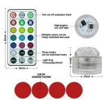 Wireless Adhesive LED Car Interior Ambient Light Remote Control Decor Auto Roof Foot Atmosphere Lamp Bicycle Tail Light 6
