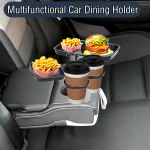 2025 New Car Cup Holder Tray-Expander-3 In 1 Detachable Food Table Tray With Solid Base-Road Trip Essentials Accessories Gadgets 5