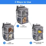 2-in-1 Double Pet Carrier Backpack for Small Cats and Dogs Portable Pet Travel Carrier Super Ventilated Design Ideal for Travel 3