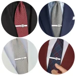 HAWSON 2 Inch Personalized Initial A-Z Cufflinks and Tie Clip Set for Men Silver Plated Shirt Accessories Business Gift Jewelry 5