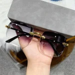 3PCS Square Rimless Sunglasses Women Luxury Brand Designer Summer Red Glasses Fashion Sun glasses For Men UV400 Shades Oculos 2