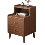 Modern Minimalist New Chinese Style Compact Narrow Bedside Table Nightstand Solid Wood Storage Drawer Bedroom Home Furniture 3