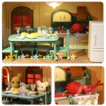 1:12 Miniature Furniture Forest Family Kitchen Toy Dining Table Dollhouse Accessories Bathroom Pretend Play For Girl Gifts Toys 3
