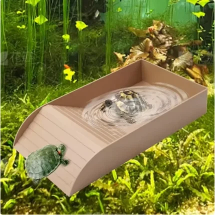 Turtle Bathing Pool Feeding Dish Durable Reptile Water Bowl for Box Turtles Frogs and Pets Easy to Clean Habitat Accessory