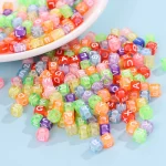 100Pcs Acrylic Letter/Letter Cube Beads for Children's Jewelry Making DIY Loose Beads 6x6mm Bracelet Making Kit Bead Set 5