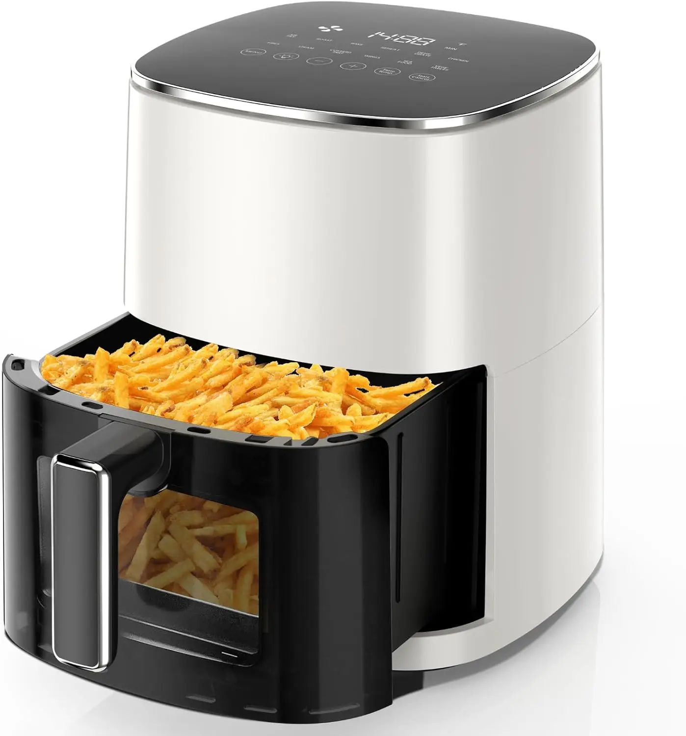 Air Fryer, 6-Quart with Viewing Window, 12-in-1 Functions, Beige Air Fryer, 6-Quart with Viewing Window, 12-in-1 Functions, Beige