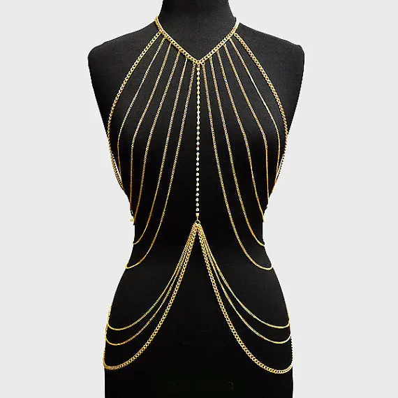 Multilayer Women Body Chain Harness Female Chest Chain Shiny Sexy Accessories Fashion Waist Jewelry Body Decoration Multilayer Women Body Chain Harness Female Chest Chain Shiny Sexy Accessories Fashion Waist Jewelry Body Decoration