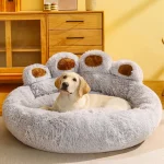 Fluffy Dog Bed Winter Warm Large Pet Products Small Sofa Baskets Pets Kennel Mat Puppy Cats Supplies Basket Blanket Accessories 3