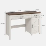 Farmhouse 47" Executive Desk, Computer Desks with Drawers and Cabinet, Workstation Computer Desks for Study and, Customized 2