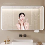 Arc-shaped Smart Bathroom Mirror Cabinet, Wall-mounted Bathroom Mirror Cabinet with Lighting, Smart Bathroom Mirror Cabinet 3